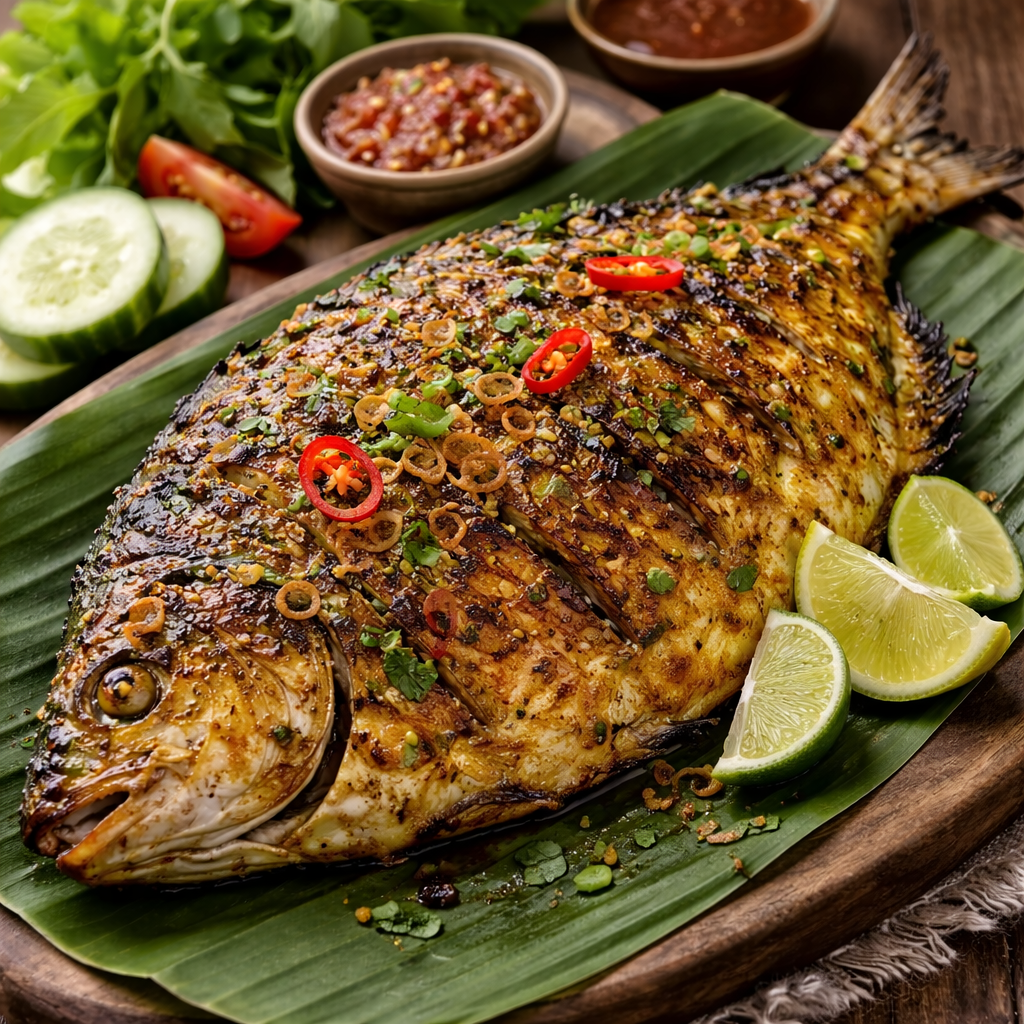 Baronang bakar bumbu kuning Mang Engking